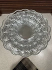 Vintage Federal Glass Yorktown Thumbprint Clear Glass  Luncheon Plates - 11 Pc