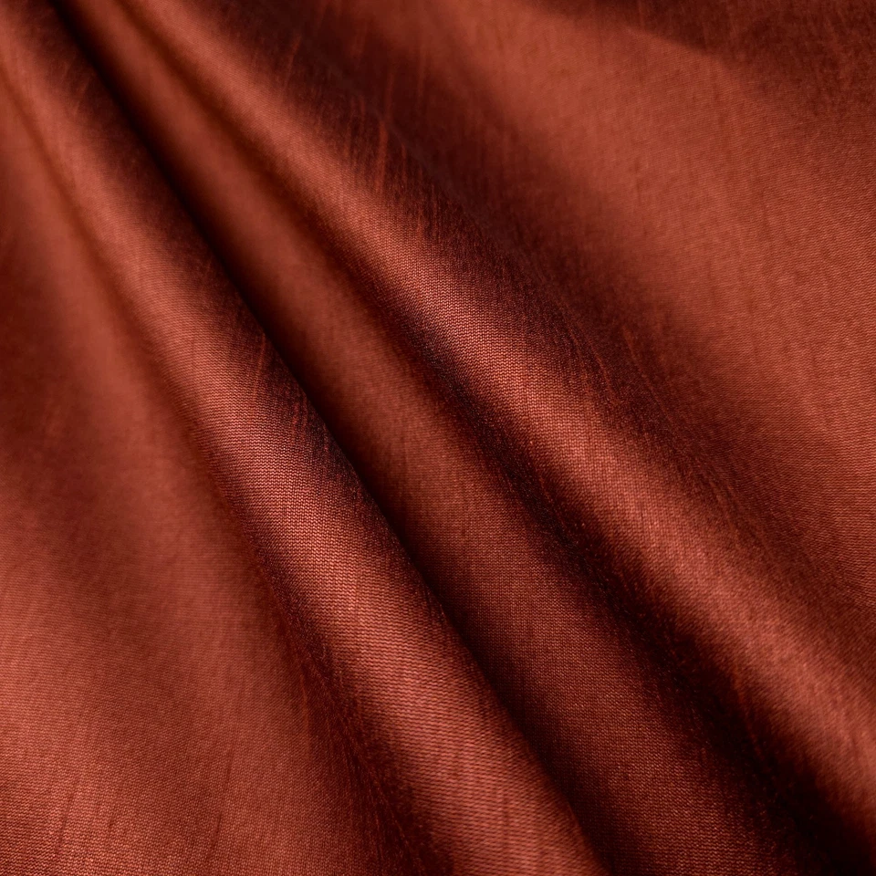 COPPER PENNY FAUX SILK POLY DUPIONI FABRIC 58" BY THE YARD COPPER BRICK BATINA - Image 4 of 4