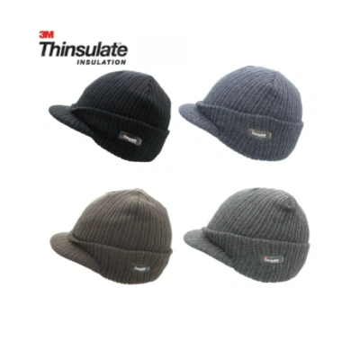 Unisex Adults Knitted Thinsulate 3M Peaked Hat,4 colours, fast 48-72 hour post