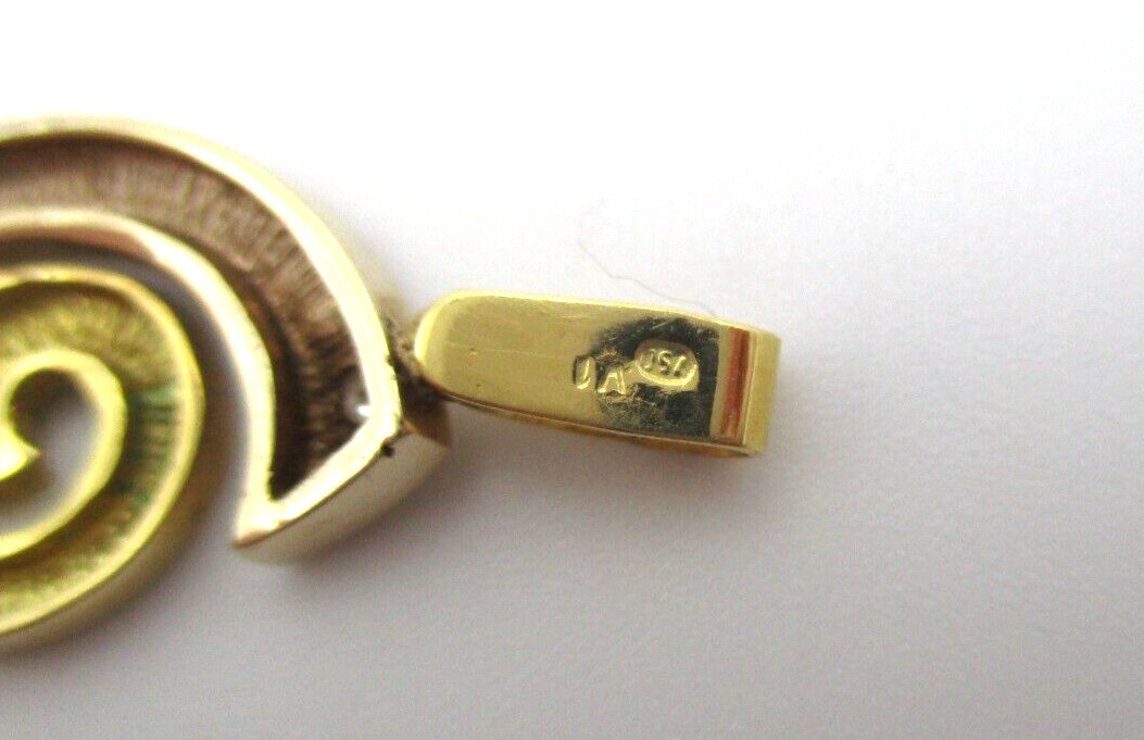 18K Yellow Gold Diamond Swirl Pendant [P48] - image 6