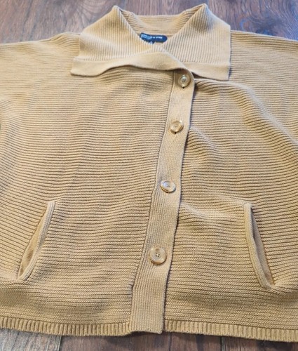 Jones New York Signature Carmel Double Button Down Sweater w/ Pockets Sz Medium - Picture 6 of 20