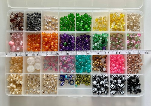 Large Glass Beads + Case
