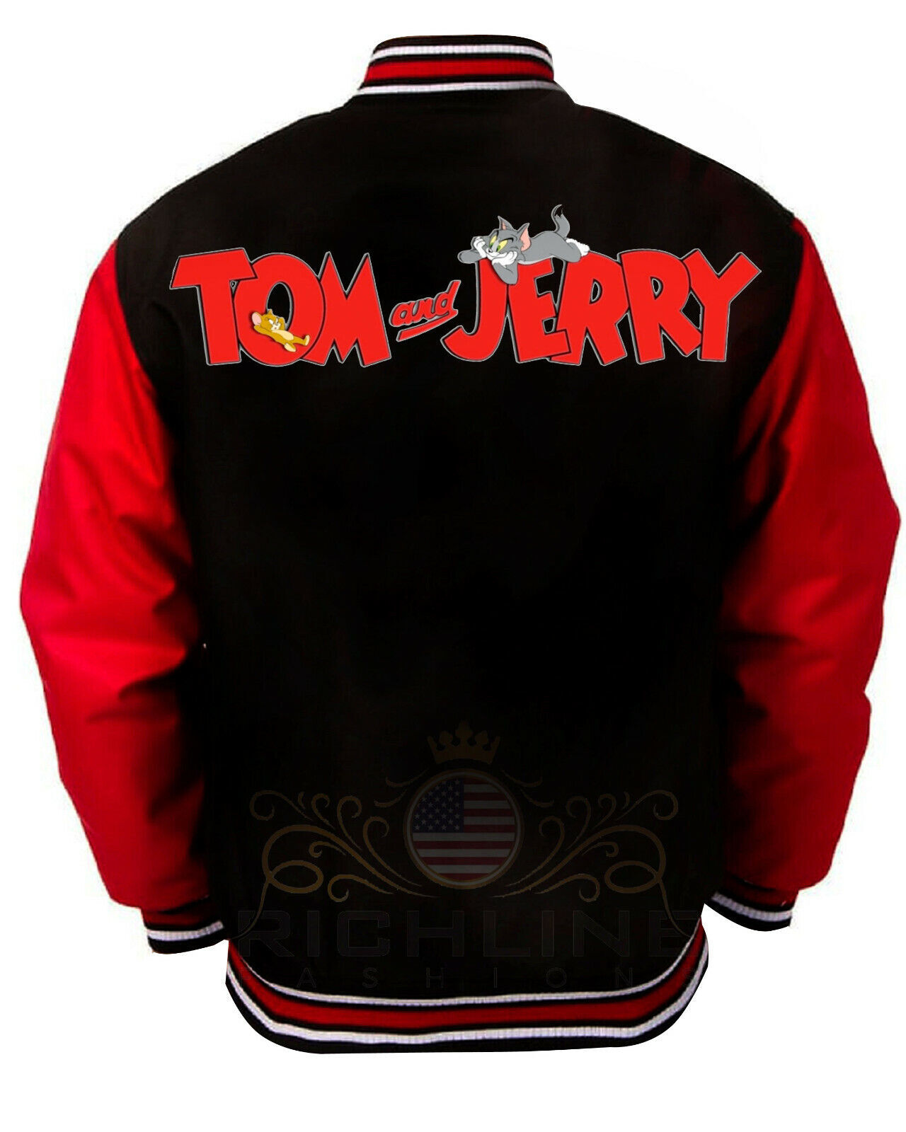 Chaqueta universitaria Tom and Jerry Letterman para hombre - Best Seller