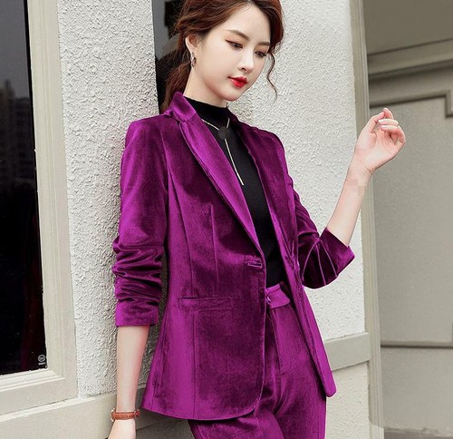 Formal Work Suit 2pcs Blazer Pants Set 