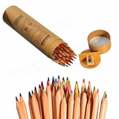 Artist 36 Colors Oil Based Marco Fine Art Drawing Pencils w/ Pencil Sharpener