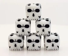 Dice Skull Set Miniature Dnd RPG Dungeons Dragons 6 sided Gothic Necromancer