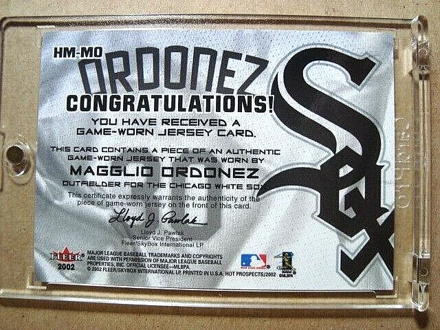 2002 Magglio Ordonez Fleer Hot Prospects Hot Materials Game-Worn Jersey 🔥🔥🔥 - Image 2 of 2