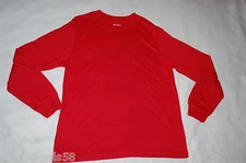 Mens L/S Tee Shirt BRIGHT RED Chest Pocket SOLID COLOR Size XL 46-48