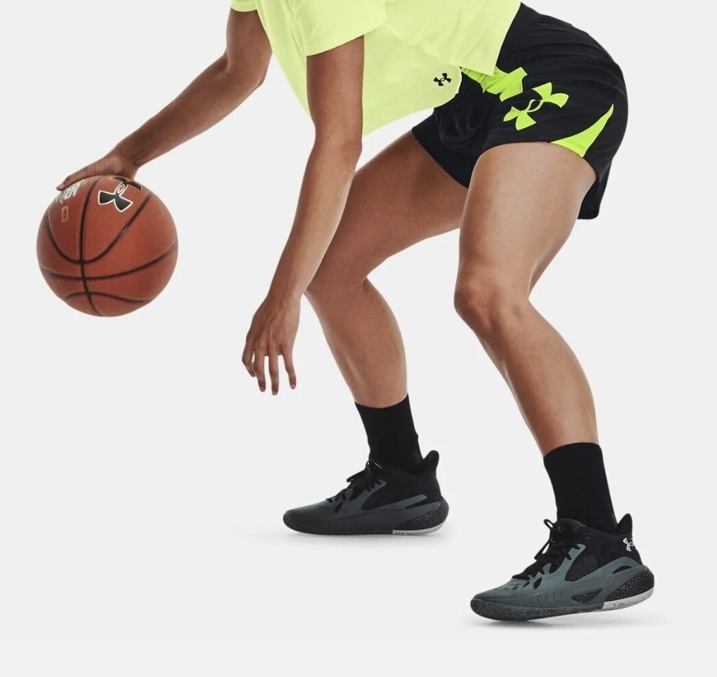 Under Armour Women UA Colorblock Heatgear Basketball Shorts Black