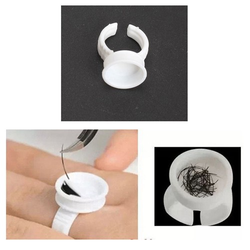 300 White Microblading Pigment Glue Rings Ink Holder For Semi Permanent Makeup - Picture 2 of 9