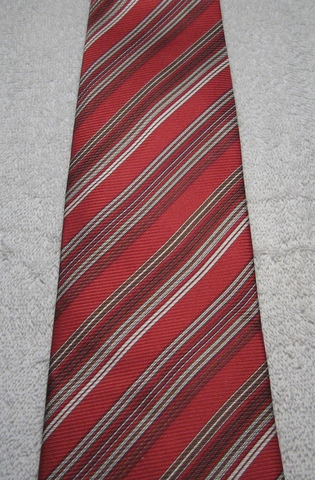 BIJOUX TERNER HOMBRE CORBATA ROJA CON RAYAS TOSTADAS 4 X 63 EXTRA LARGA Foto 2 de 4