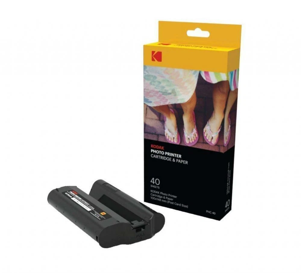 Kodak Photo Printer Cartridge PHc Refill & Sheets Paper - 40 Pack