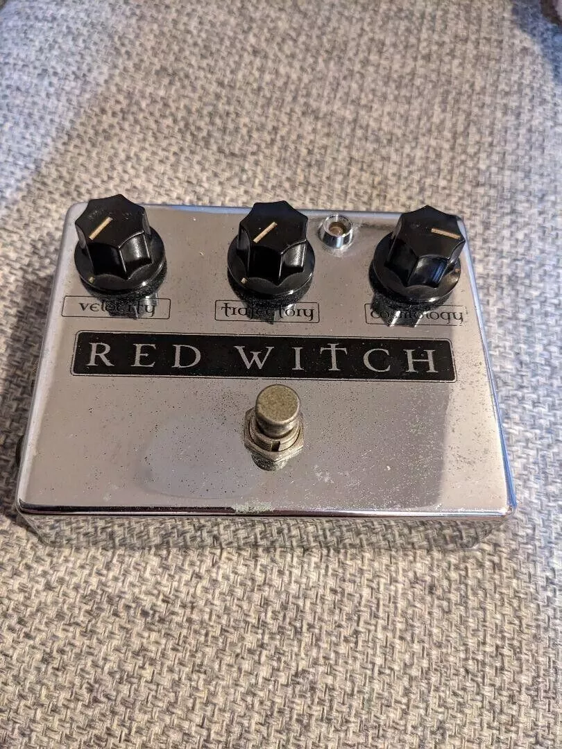 RED WITCH MOON PHASER#PH57-28 HAND-WIRED CHROME SPARKLE GUITAR PEDAL RARE