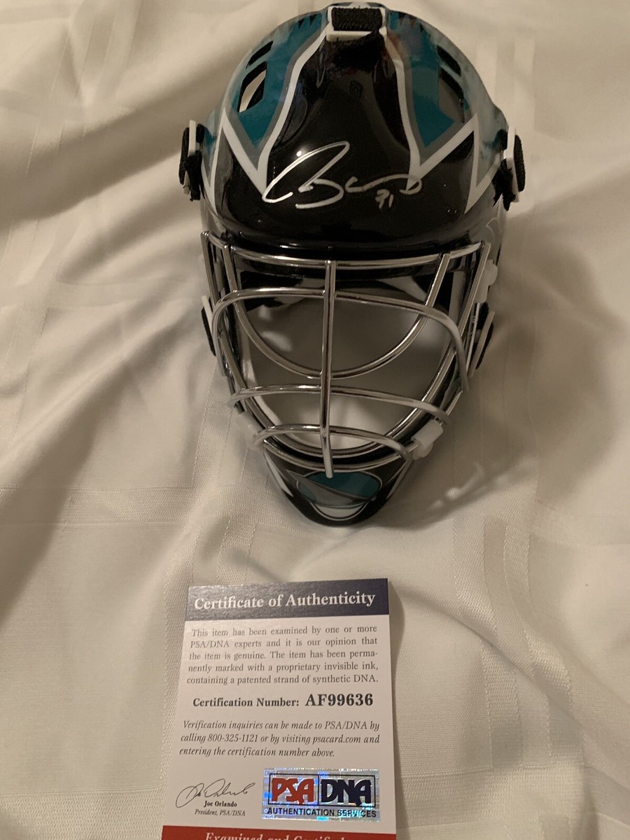 Martin Jones Signed Mini Mask Helmet Sharks Psa Coa
