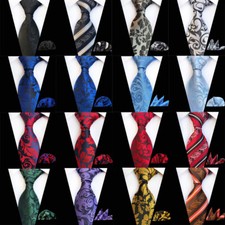 Men's Paisley Floral Neckties Handkerchief Pocket Square Wedding Party Tie Set