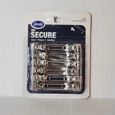 Goody So Secure Hair Clips 12 PCS Silver Metal Snap Styling