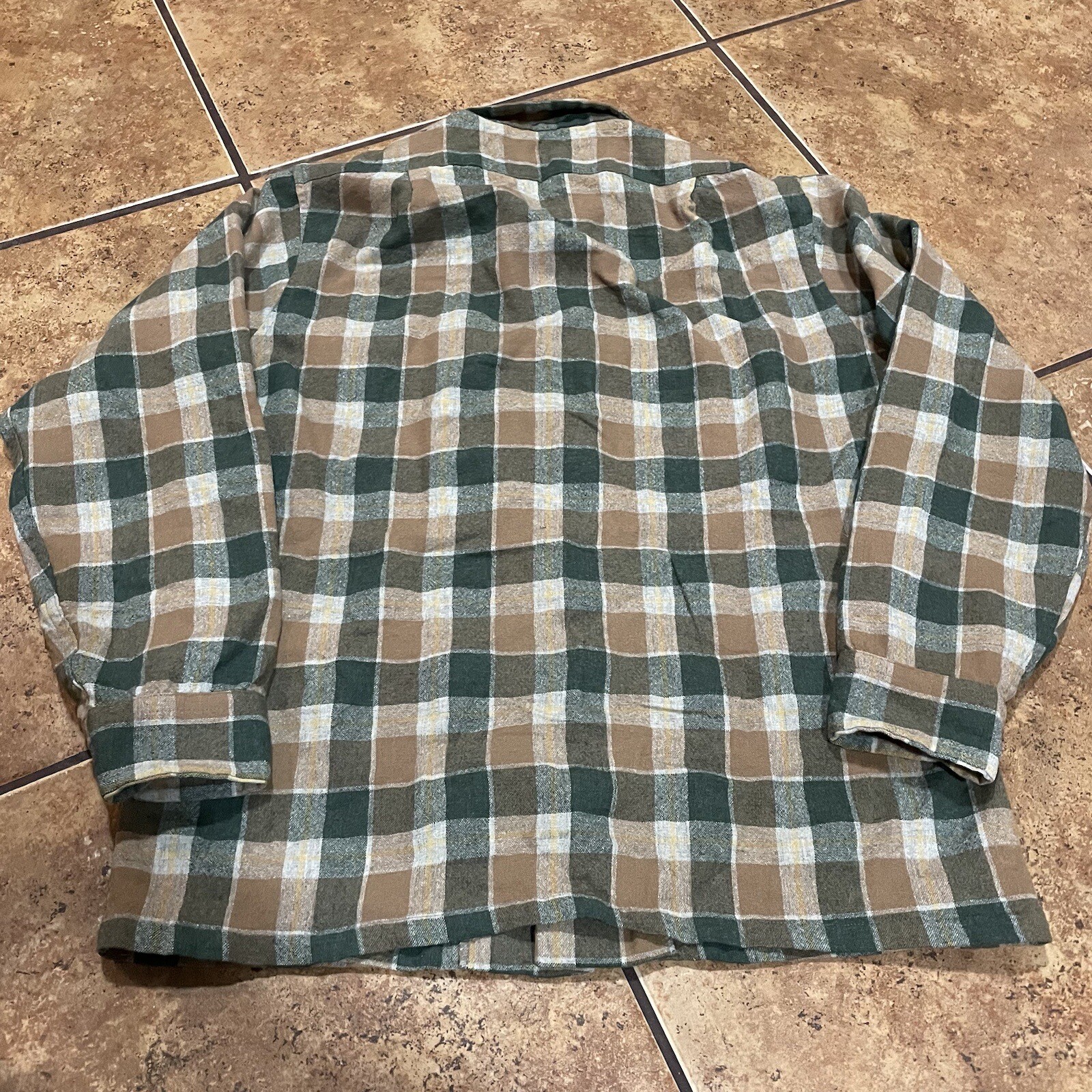 Pendleton Board Shirt loop collar wool Medium Tan… - image 3