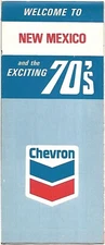 1970 CHEVRON Road Map NEW MEXICO Route 66 Roswell Albuquerque Santa Fe Carlsbad