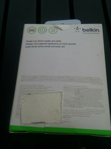 OEM Belkin Universal Car Charger W/ Black 4' Micro USB ChargeSync Cable - Picture 2 of 3