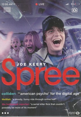 Spree (DVD, 2020, WS) w/Slip Cover! stars Joe Keery (Stranger Things)  NEW!