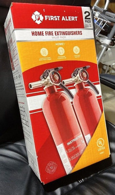 TWO! 2  FIRE EXTINGUISHERS FIRST ALERT RECHARGEABLE HOME & BOAT MODEL FE1A10GR19