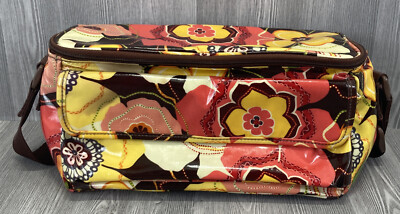 Vera Bradley Retro 70's Floral Print Lunch Box Brown Yellow