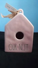 RAE DUNN IN BOX BEAUTIFUL LIGHT PINK ''OUR NEST'' BIRDHOUSE