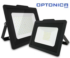 OPTONICA Faro Faretto LED Esterno SMD 20W 30W 50W 100W Slim IP65 Alluminio NERO