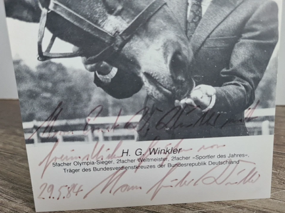 Seltenes Autogramm - Hans Günter Winkler mit Pferd Halla - original signiert - Bild 2 von 2