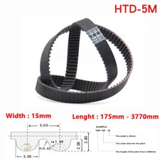 5M SERIES HTD TIMING BELT 5MM PITCH 15MM WIDE CNC ROBOTICS HIGH QUALITY