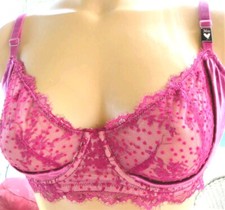 Victorias Secret Rare Vintage bra 36D pushup Fushia Pink velvet flocked unlined