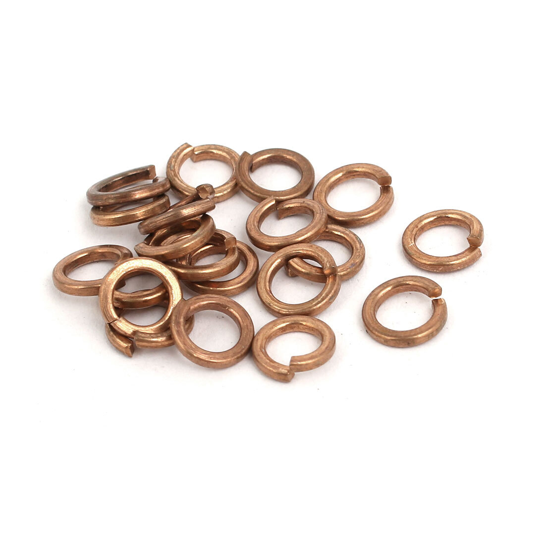 20pcs 5mm Inner Dia Brass Split Lock Spring Washer Gasket Gold Tone