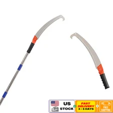14FT Pole Saw Adjustable Length Manual Tree Trimmer Yard Garden Pruning Tool New