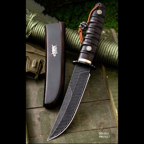Japanese Style Damascus Fruit Knife Outdoor EDC Camping Blade for Collection - Picture 10 of 14
