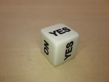 Yes No 16mm D6 Custom Engraved RPG Gaming Die Roleplay Tabletop CCG Board
