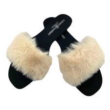 Chinese Laundry Women's Midnight Fur Slides Cream Size 7