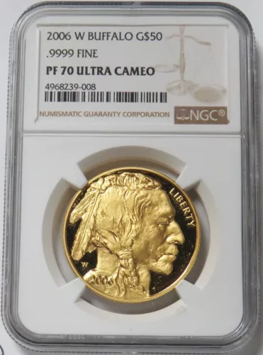 2006 W GOLD $50 AMERICAN BUFFALO 1 OZ PROOF NGC PF 70 UC