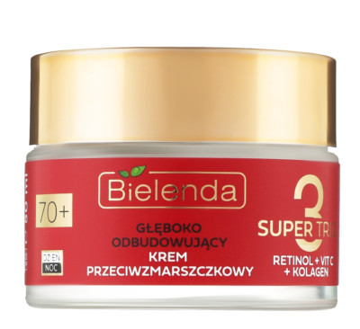Bielenda Super Trio Retinol Vit C Kolagen Moisturizing Anti-Wrinkle Cream 70+