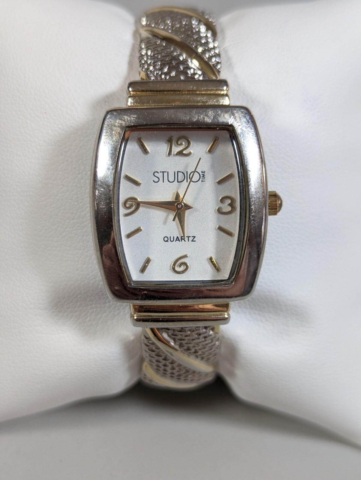 Studio Silver Tone Dial Rectangle Case Hinge Brac… - image 1