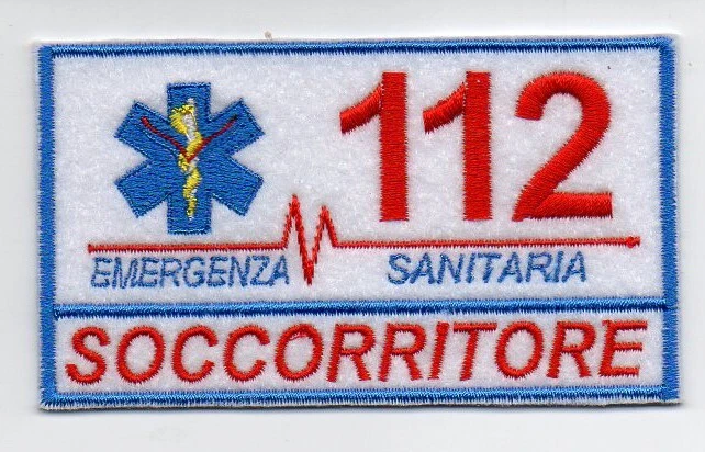 PATCH RICAMO TOPPA 112 SOCCORRITORE TUTA DIVISA AMBULANZA EMERGENZA