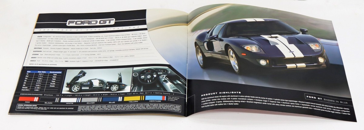 2003-2004 Mustang Mach 1 Azure Blue – NOS 2-Sided Dealer Brochure, Ford Original