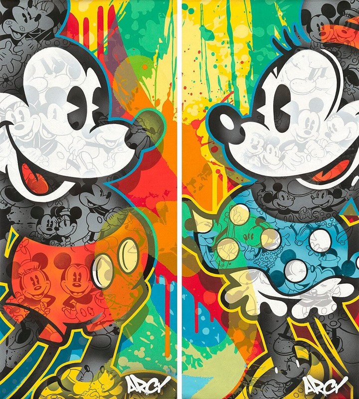 2 Prints Mickey Minnie Disney Art ARCY Signed Ltd Ed 195 Canvas I'll Be Your
