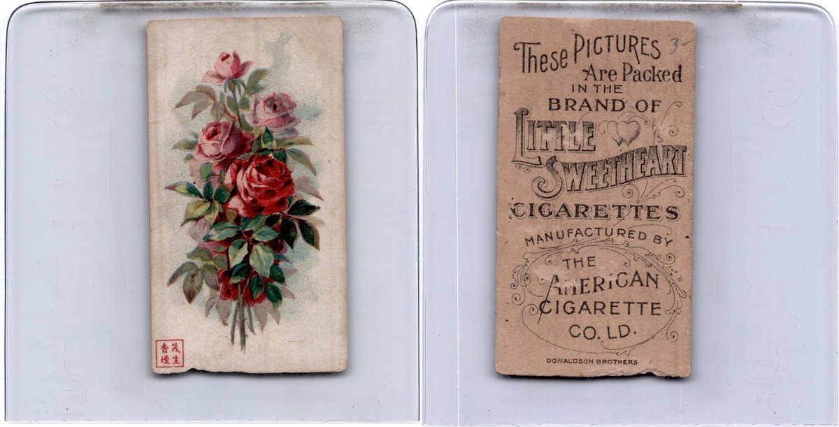 3 roses cigarettes T473 ATC Shanghai, Flowers, 1899, Little Sweetheart Cigarettes (B)