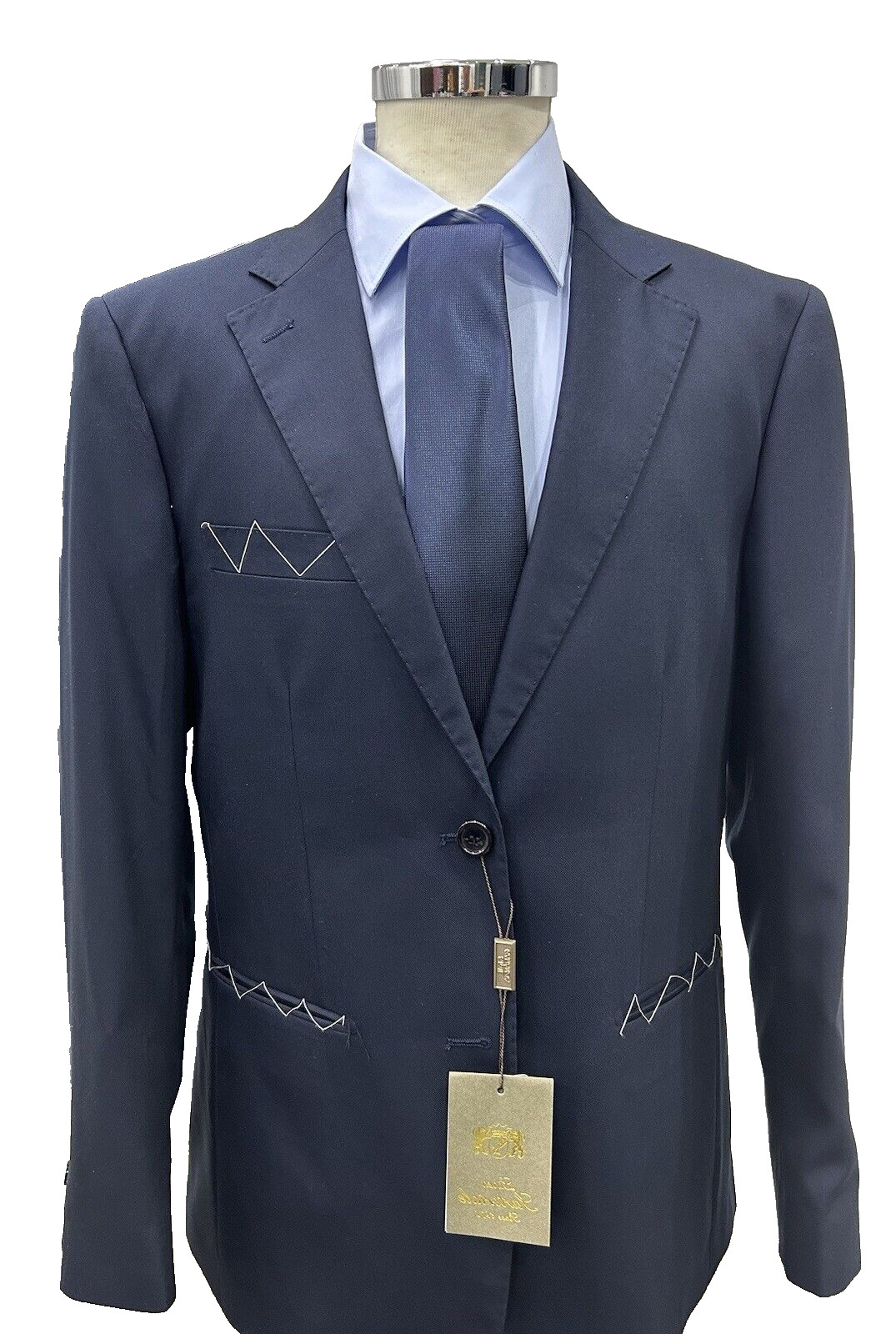 ABITO UOMO SARTORIALE MADE IN ITALY BLU LANA TASMANIA 46 48 50 52