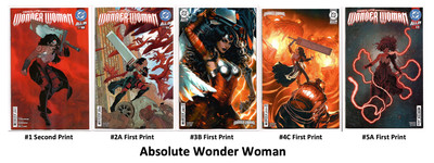 Absolute Wonder Woman #1 2nd Print #2 A #3 B #4 C & #5 A SET Lot 2024 - 2025