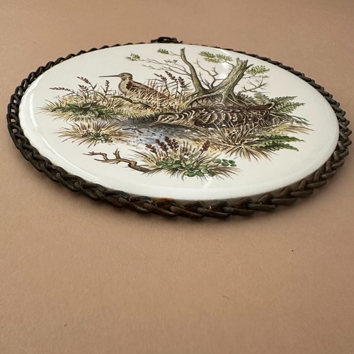 Vintage Ceramic Trivet Tile 6" JACK SNIPE Birds, Made in England by H&R Johnson - Picture 4 of 11