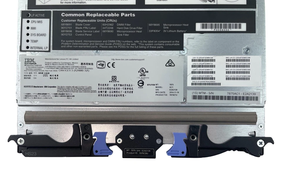 IBM BladeCenter 7875-AC1 HS23 2x 8-Core Xeon E5-2650v2 256GB RAM No HDDs 00Y5631 - Image 3 of 4