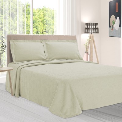 BNM Oversized Paisley Matelasse Cotton Bedspread, Jacquard Weave, Soft and Br...