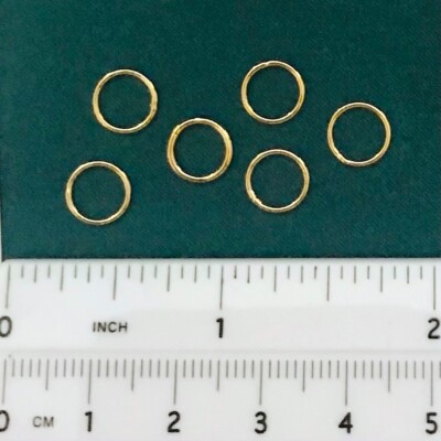 8mm SOLDERED-CLOSED JUMP RINGS for 1:9 or 1:6 Scale Toy Model Horse Tack - GOLD
