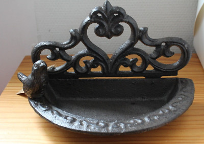 Esschert Design Wandfutterschale Vogel Antikbraun - Gusseisen